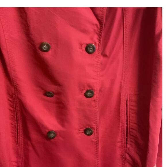 EDDIE BAUER Double Breasted Long Sleeve Red Soft Shell Pea Coat Women's Size XL - Picture 6 of 11